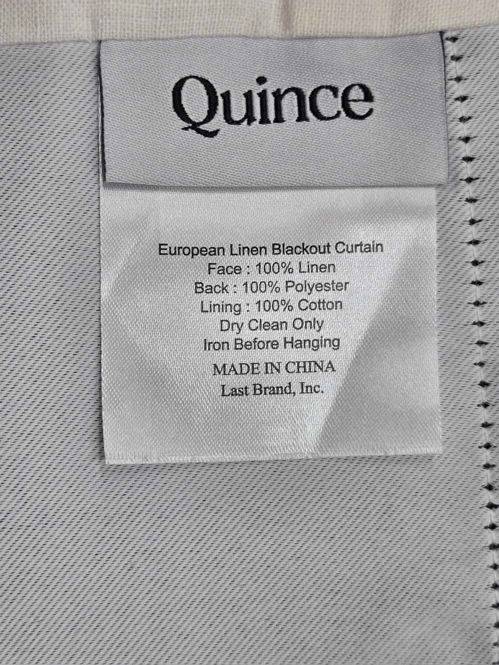 QUINCE Set Of 2 48x96 European Linen True Blackout Curtains Cream 0479